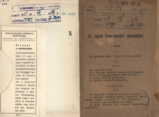 A Budapesti Közlöny 1885 év szeptemberi száma, az UTE hivatalos bejegyzésével